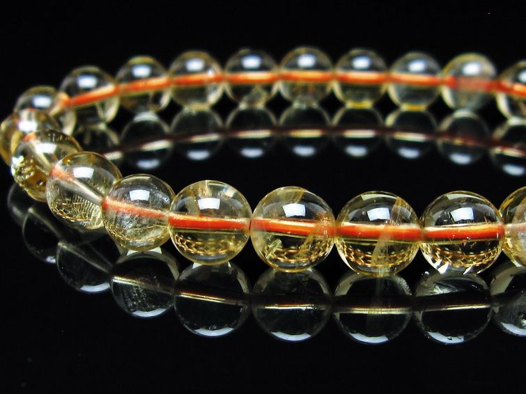 シトリンクォーツ ブレスレット 虹入り 8mm メール便可 一点物 111-56616