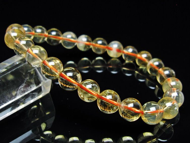 シトリンクォーツ ブレスレット 虹入り 8mm メール便可 一点物 111-56618