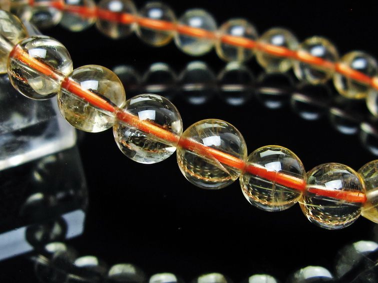 シトリンクォーツ ブレスレット 虹入り 8mm メール便可 一点物 111-56623