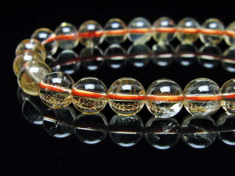 シトリンクォーツ ブレスレット 虹入り 8mm メール便可 一点物 111-56623