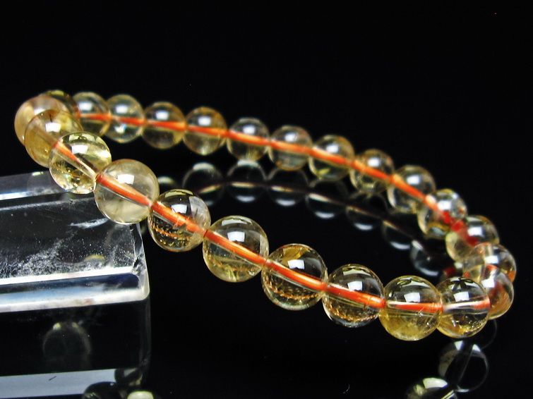 シトリンクォーツ ブレスレット 虹入り 8mm メール便可 一点物 111-56624