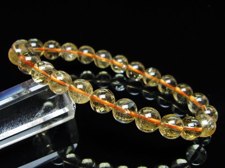 シトリンクォーツ ブレスレット 虹入り 8mm メール便可 一点物 111-56625