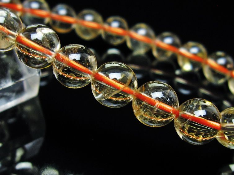 シトリンクォーツ ブレスレット 虹入り 8mm メール便可 一点物 111-56626