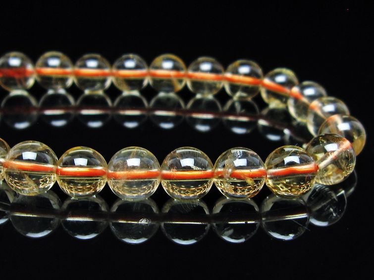 シトリンクォーツ ブレスレット 虹入り 8mm メール便可 一点物 111-56626