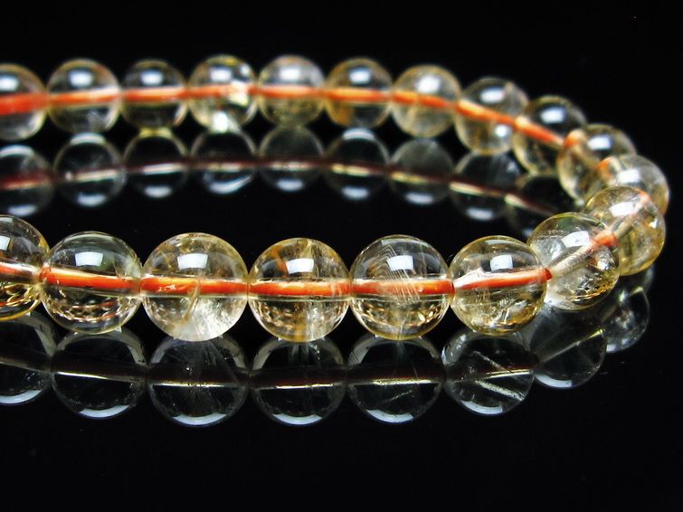 シトリンクォーツ ブレスレット 虹入り 8mm メール便可 一点物 111-56629