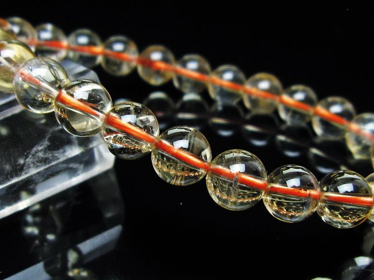 シトリンクォーツ ブレスレット 虹入り 8mm メール便可 一点物 111-56633