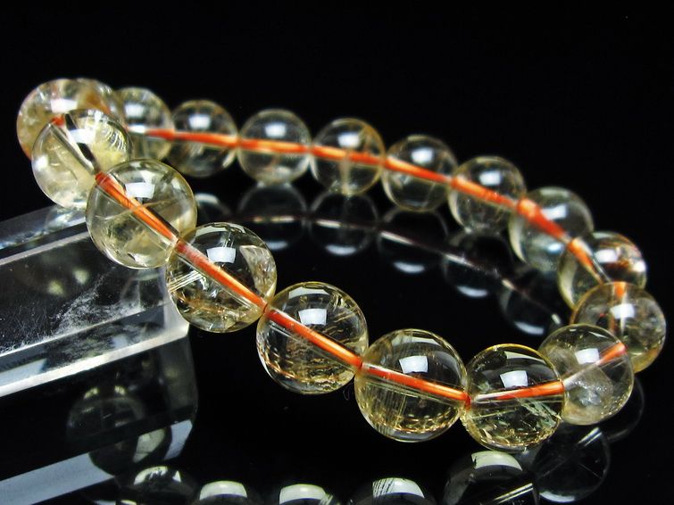 シトリンクォーツ ブレスレット 虹入り 11mm メール便可 一点物 111-56642