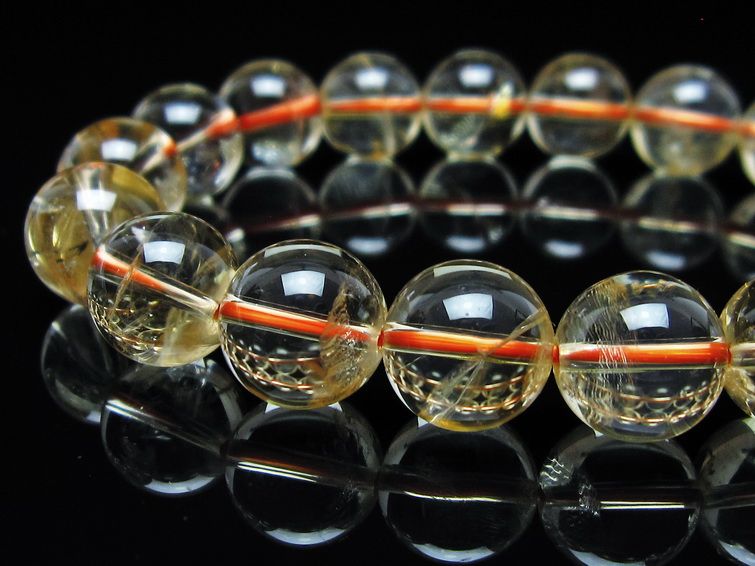 シトリンクォーツ ブレスレット 虹入り 12mm メール便可 一点物 111-56644