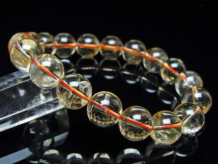 シトリンクォーツ ブレスレット 虹入り 12mm メール便可 一点物 111-56645