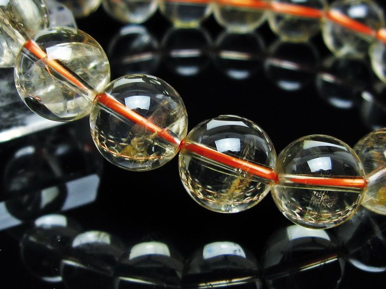 シトリンクォーツ ブレスレット 虹入り 12mm メール便可 一点物 111-56646