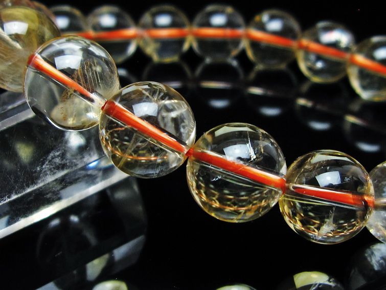 シトリンクォーツ ブレスレット 虹入り 12mm メール便可 一点物 111-56649