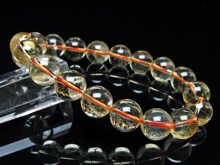 シトリンクォーツ ブレスレット 虹入り 12mm メール便可 一点物 111-56652
