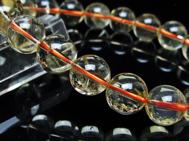 シトリンクォーツ ブレスレット 虹入り 12mm メール便可 一点物 111-56652