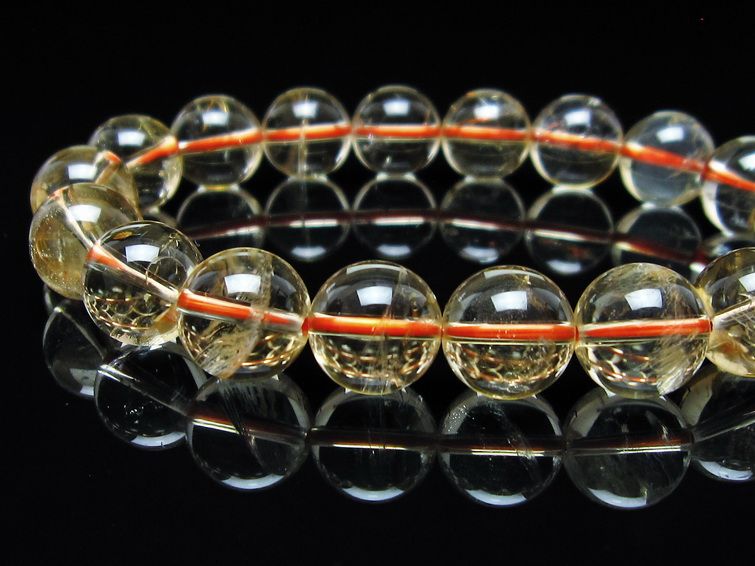 シトリンクォーツ ブレスレット 虹入り 12mm メール便可 一点物 111-56652