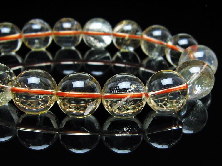 シトリンクォーツ ブレスレット 虹入り 13mm メール便可 一点物 111-56656