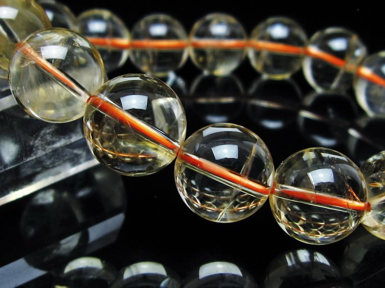 シトリンクォーツ ブレスレット 虹入り 13mm メール便可 一点物 111-56657