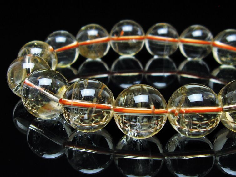 シトリンクォーツ ブレスレット 虹入り 13mm メール便可 一点物 111-56657