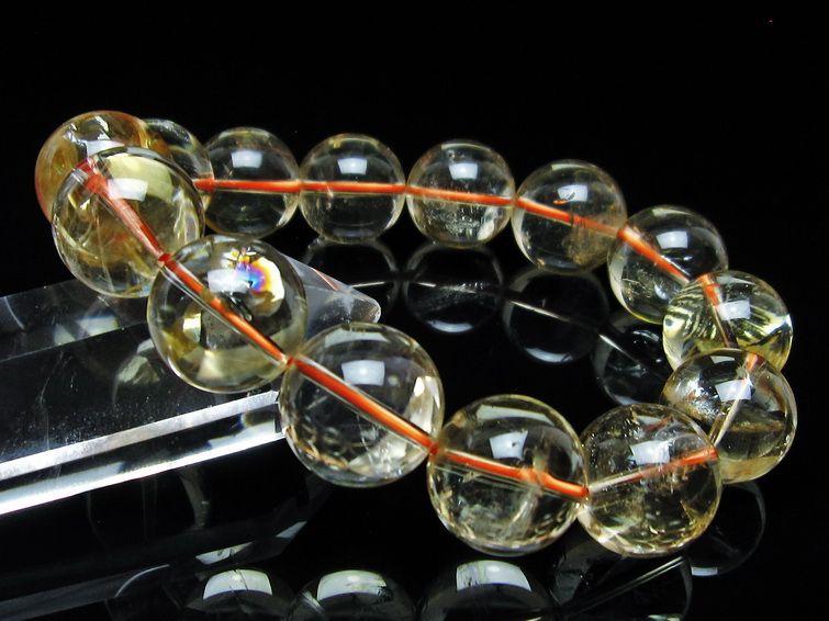 シトリンクォーツ ブレスレット 虹入り 16mm 一点物 111-56664