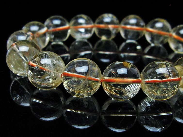 シトリンクォーツ ブレスレット 虹入り 13mm メール便可 一点物 111-56677