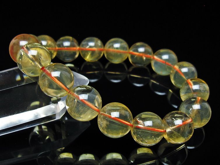 シトリンクォーツ ブレスレット 虹入り 12mm メール便可 一点物 111-56688