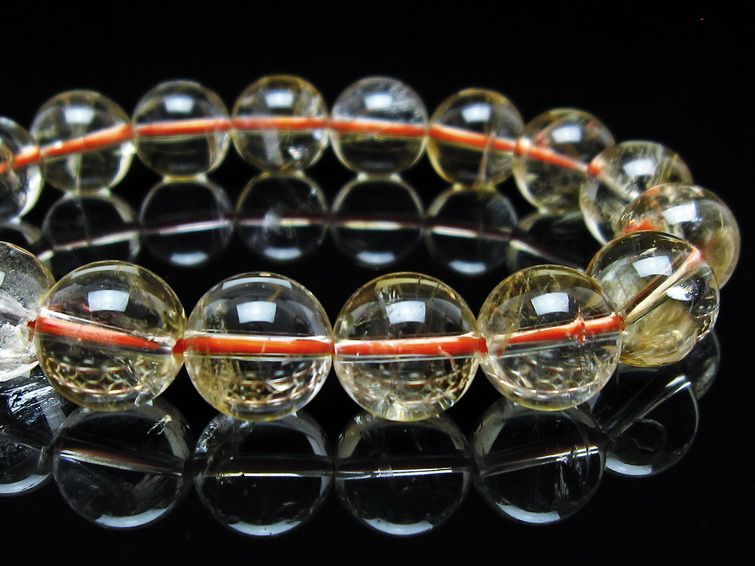 シトリンクォーツ ブレスレット 虹入り 12mm メール便可 一点物 111-56699