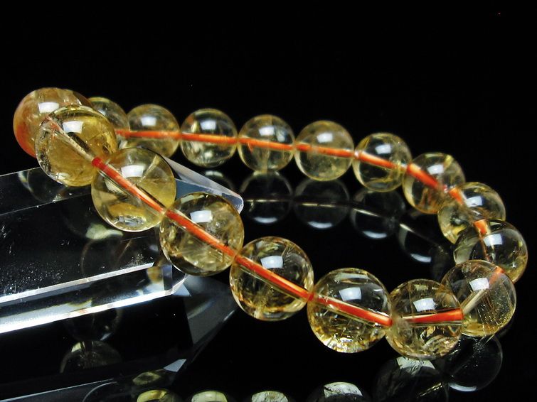 シトリンクォーツ ブレスレット 虹入り 12mm メール便可 一点物 111-56700