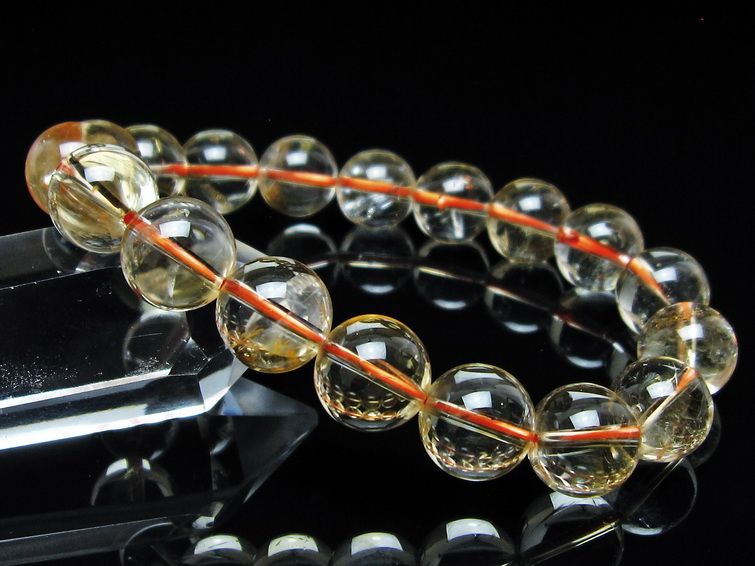 シトリンクォーツ ブレスレット 虹入り 12mm メール便可 一点物 111-56704