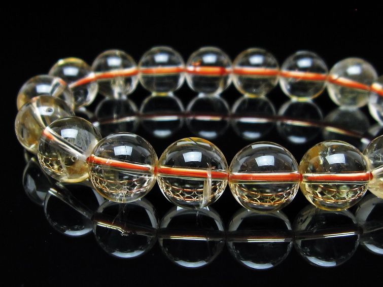 シトリンクォーツ ブレスレット 虹入り 12mm メール便可 一点物 111-56704