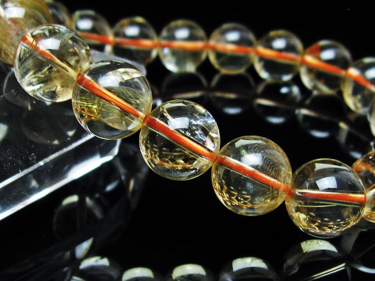 シトリンクォーツ ブレスレット 虹入り 12mm メール便可 一点物 111-56705