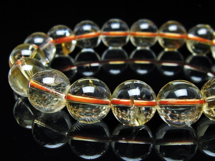 シトリンクォーツ ブレスレット 虹入り 12mm メール便可 一点物 111-56706