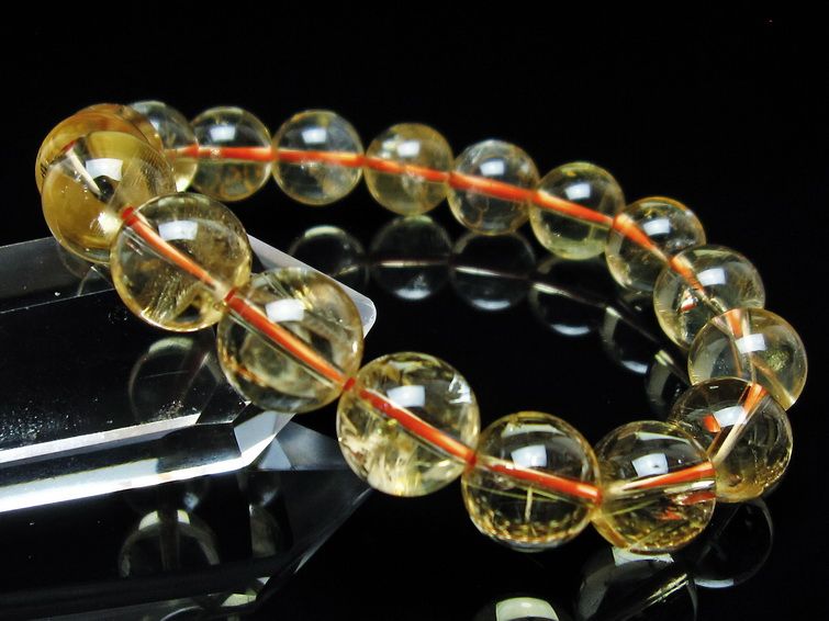 シトリンクォーツ ブレスレット 虹入り 11mm メール便可 一点物 111-56716
