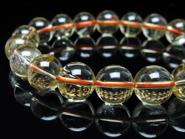 シトリンクォーツ ブレスレット 虹入り 11mm メール便可 一点物 111-56718