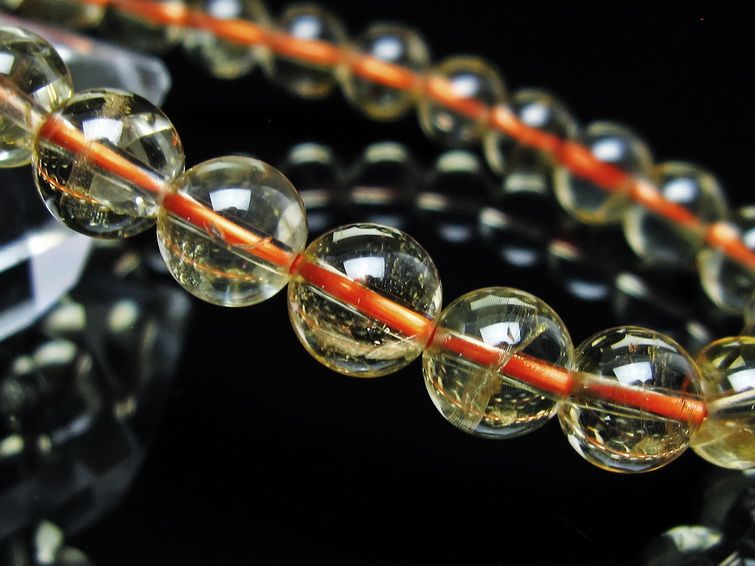 シトリンクォーツ ブレスレット 虹入り 8mm メール便可 一点物 111-56729