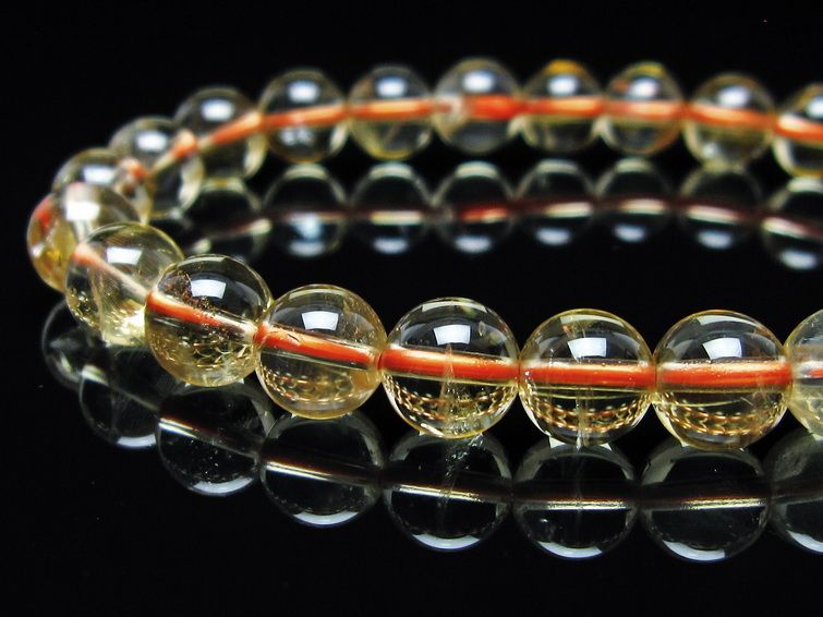 シトリンクォーツ ブレスレット 虹入り 8mm メール便可 一点物 111-56729