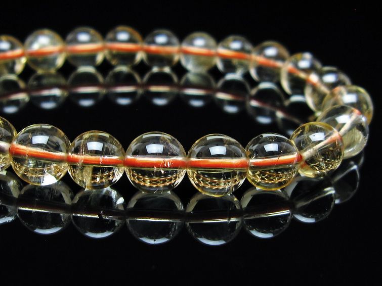 シトリンクォーツ ブレスレット 虹入り 8mm メール便可 一点物 111-56730