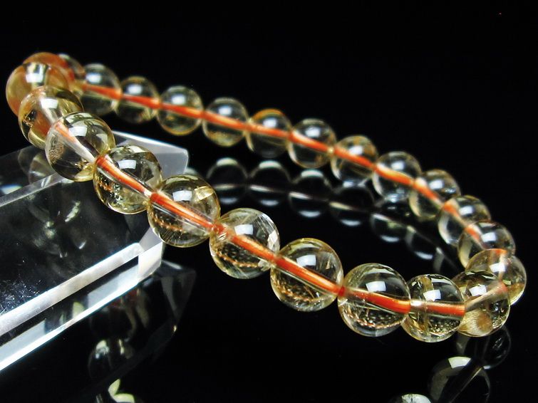 シトリンクォーツ ブレスレット 虹入り 8mm メール便可 一点物 111-56732