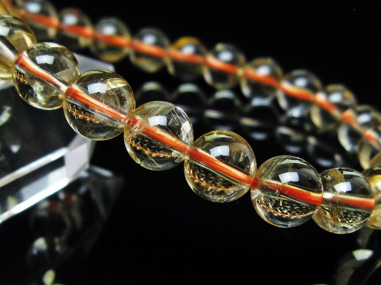 シトリンクォーツ ブレスレット 虹入り 8mm メール便可 一点物 111-56732