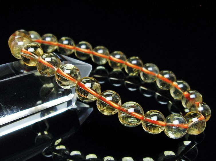 シトリンクォーツ ブレスレット 虹入り 8mm メール便可 一点物 111-56733