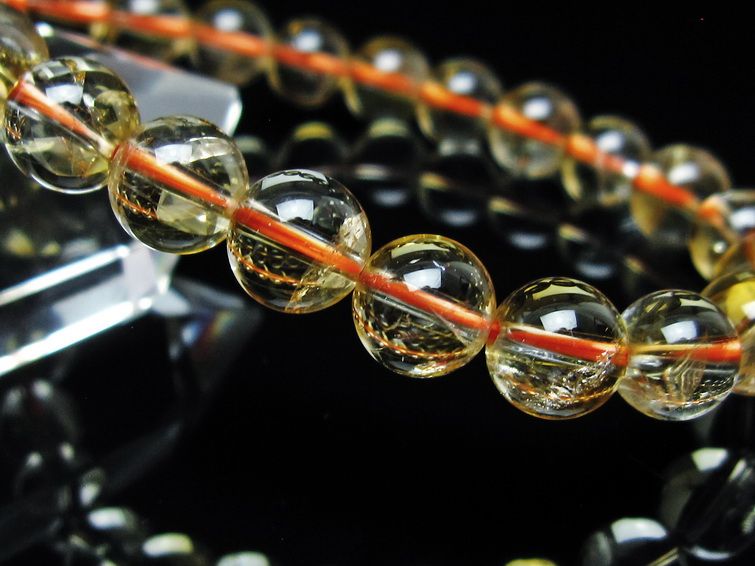 シトリンクォーツ ブレスレット 虹入り 8mm メール便可 一点物 111-56734