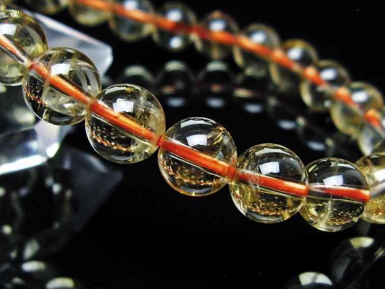 シトリンクォーツ ブレスレット 虹入り 8mm メール便可 一点物 111-56736