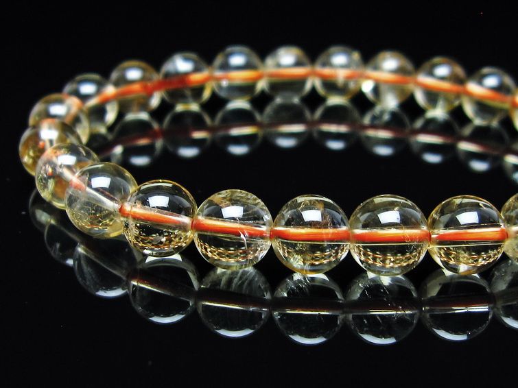 シトリンクォーツ ブレスレット 虹入り 8mm メール便可 一点物 111-56736