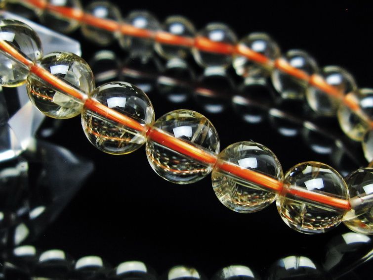 シトリンクォーツ ブレスレット 虹入り 8mm メール便可 一点物 111-56738