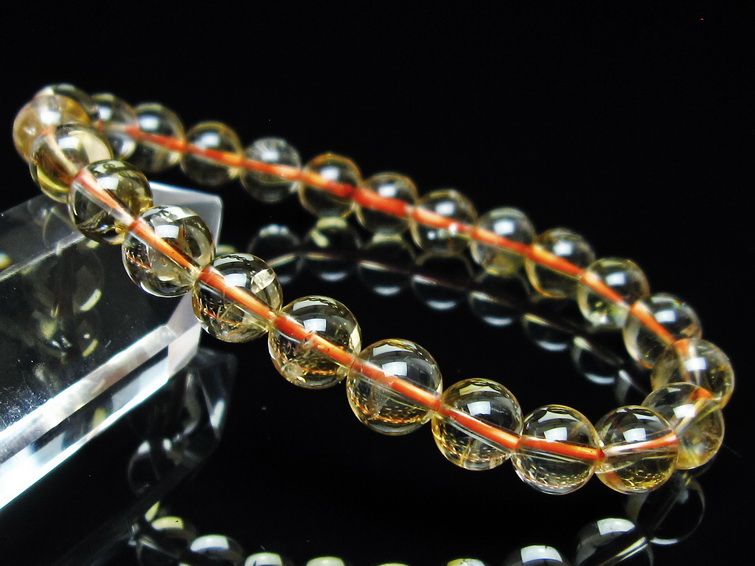 シトリンクォーツ ブレスレット 虹入り 8mm メール便可 一点物 111-56739
