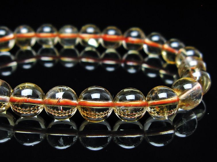 シトリンクォーツ ブレスレット 虹入り 8mm メール便可 一点物 111-56739