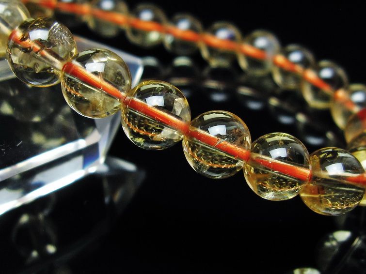 シトリンクォーツ ブレスレット 虹入り 8mm メール便可 一点物 111-56740