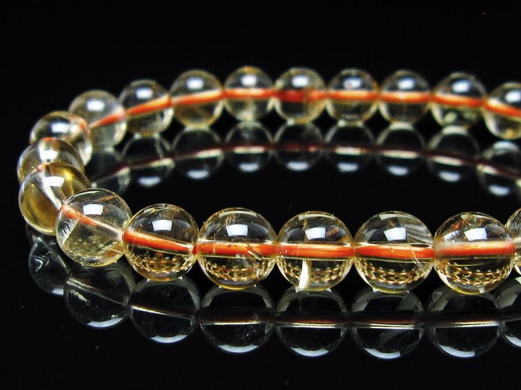 シトリンクォーツ ブレスレット 虹入り 8mm メール便可 一点物 111-56740