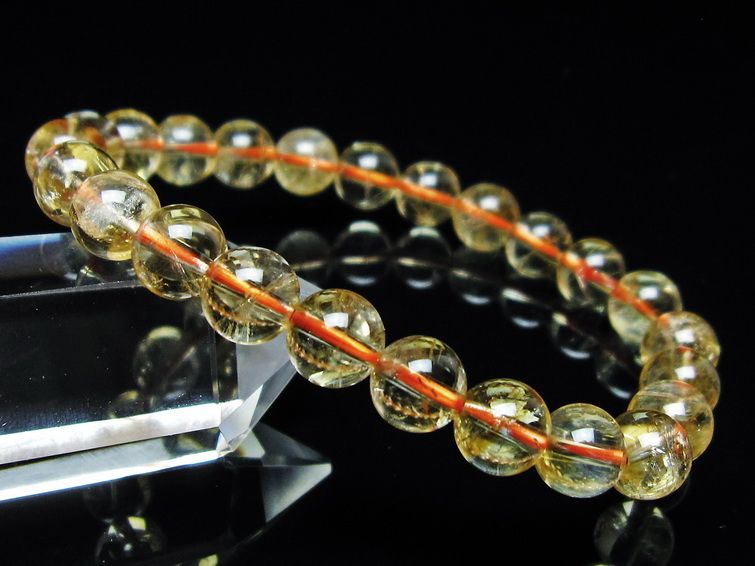 シトリンクォーツ ブレスレット 虹入り 8mm メール便可 一点物 111-56741