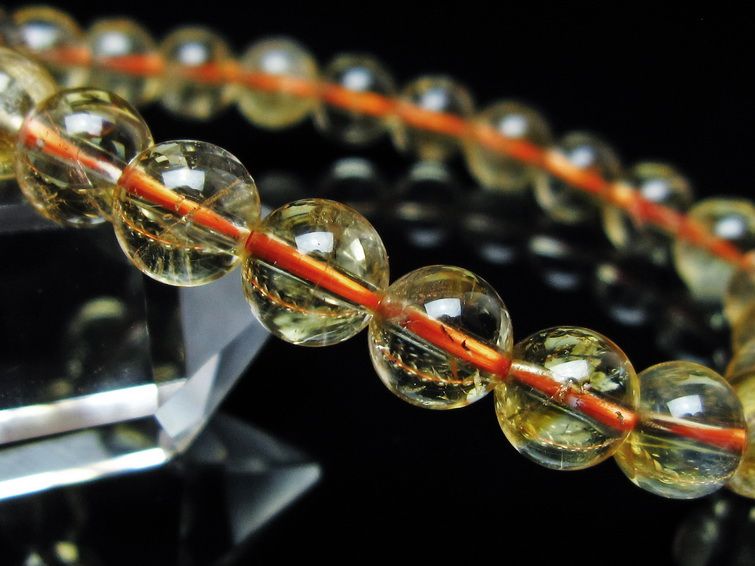 シトリンクォーツ ブレスレット 虹入り 8mm メール便可 一点物 111-56741