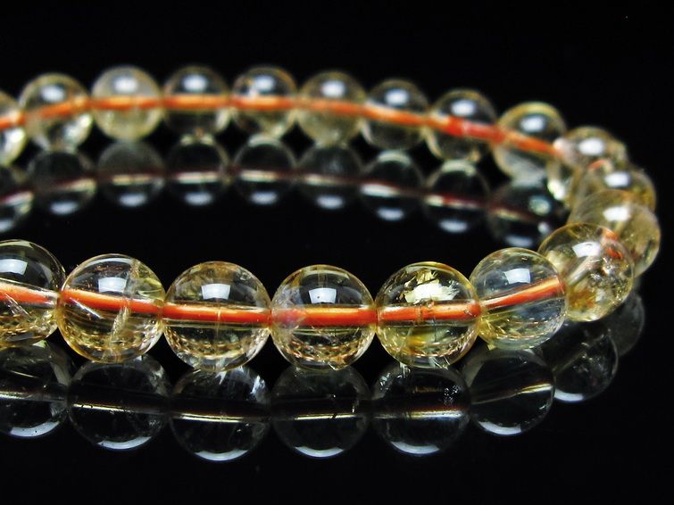 シトリンクォーツ ブレスレット 虹入り 8mm メール便可 一点物 111-56741