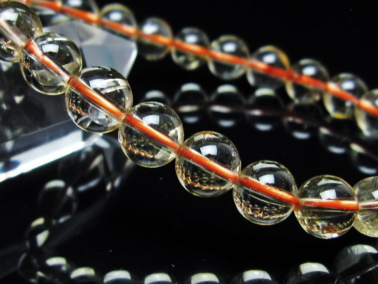 シトリンクォーツ ブレスレット 虹入り 7mm メール便可 一点物 111-56744